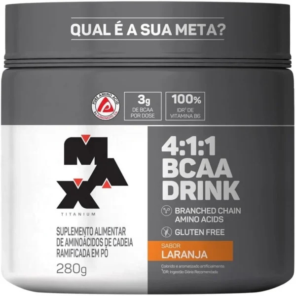 Max Titanium 4:1:1 Bcaa Drink (280G) – Sabor Laranja