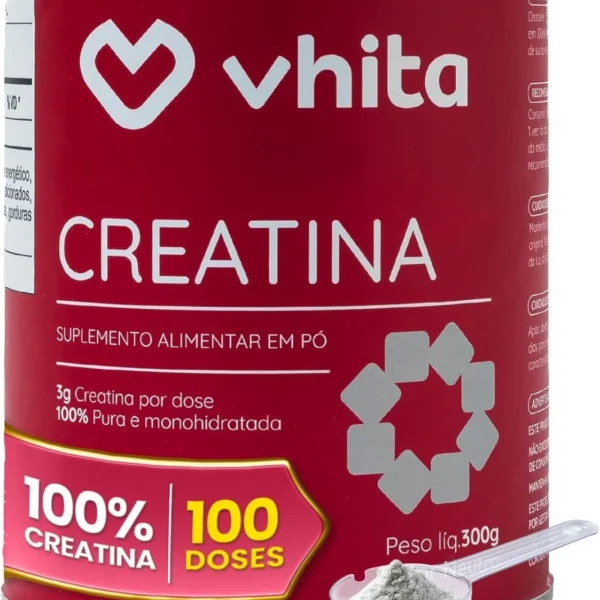 Creatina 300g Pura Monohidratada – Suporte de Saúde cerebral e muscular – 100 doses Vhita