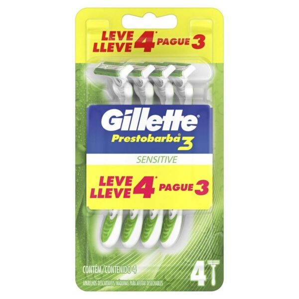 Barbeador Gillette Prestobarba 3 Sensitive Leve 4 Pague 3