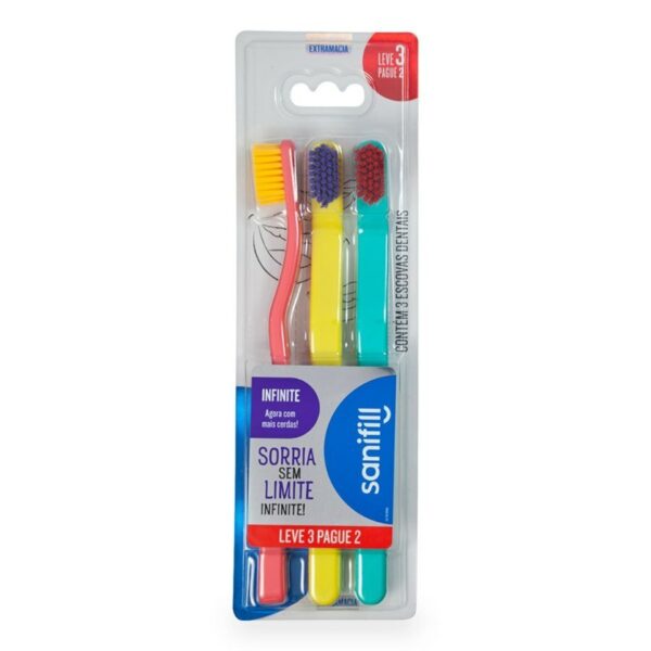 Escova De Dente Sanifill Infinite Extramacia Cores Sortidas - Leve 3 Pague 2