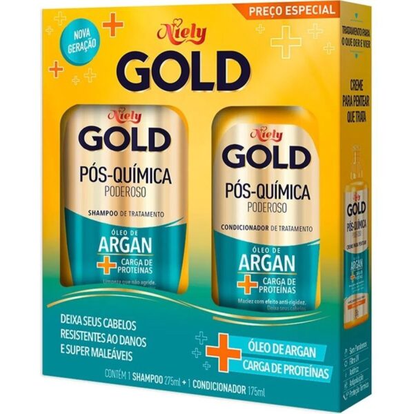 Niely Gold Kit Pós-Química Shampoo 275ml + Condicionador 175ml