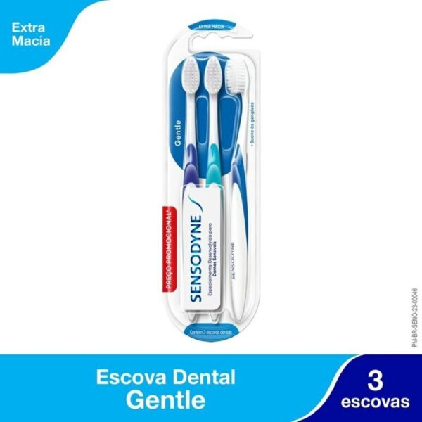 Escova De Dente Sensodyne Gentle - 3 Unidades