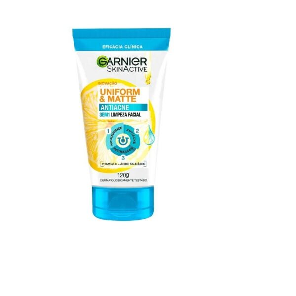 Gel De Limpeza Antiacne Garnier Uniform & Matte 120g
