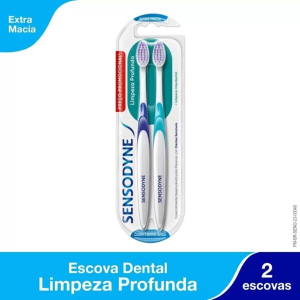 Escova De Dente Sensodyne Limpeza Profunda Extra Macia - 2 Unidades