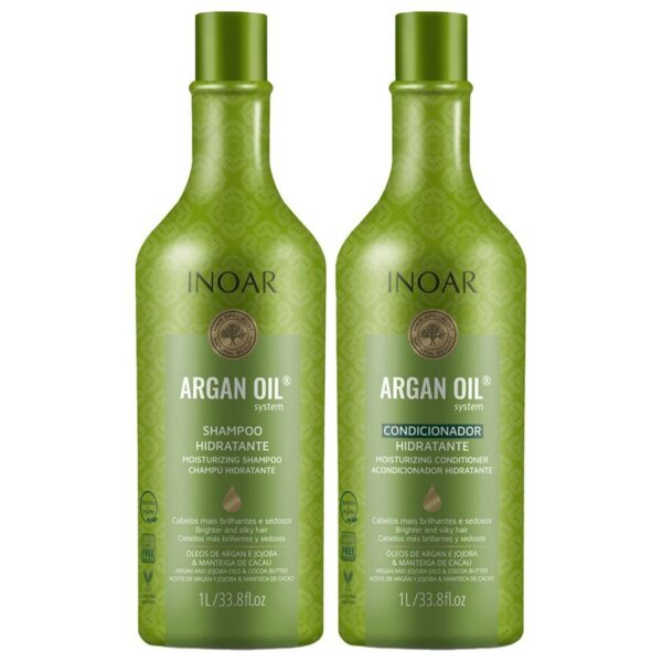 Kit Inoar Argan Oil Shampoo 1 Litro + Condicionador 1 Litro 