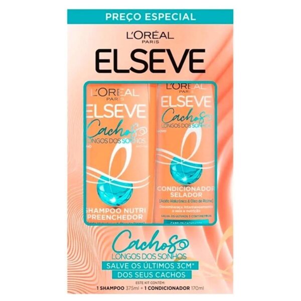 Kit L'Oréal Paris Elseve Shampoo 375ml + Condicionador 170ml Cachos Longos Dos Sonhos