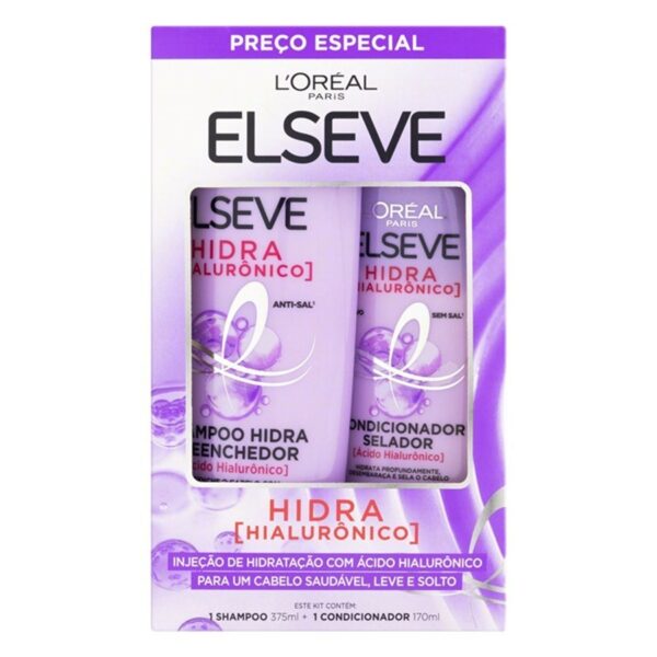 Kit L'Oréal Paris Elseve Shampoo 375ml + Condicionador 170ml Hidra Hialurônico