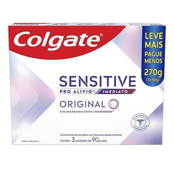 Creme Dental Colgate Sensitive Pro-Alívio Imediato Original 90g Cada - Leve 3 Pague 2