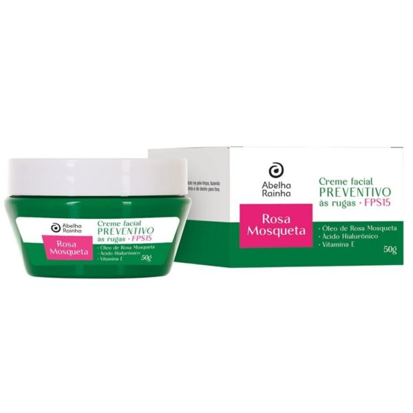 Creme Facial Preventivo Anti-Rugas Abelha Rainha Fps 15 Rosa Mosqueta 50g