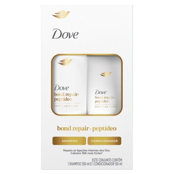 Shampoo + Condicionador Dove Bond Intense Repair + Peptídeos 350ml+150ml
