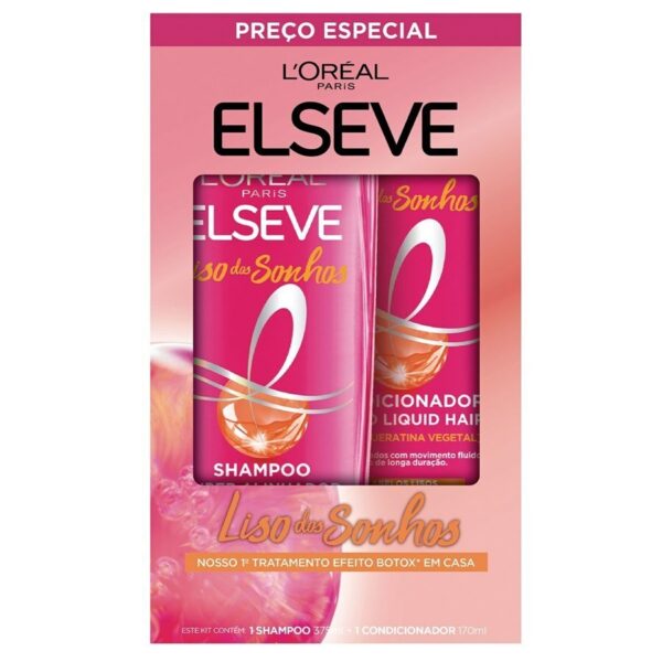 Kit Elseve Liso Dos Sonhos Shampoo 375ml + Condicionador 170ml