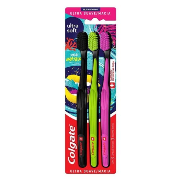 Escova De Dente Colgate Ultra Suave E Macia Cores Sortidas - 3 Unidades